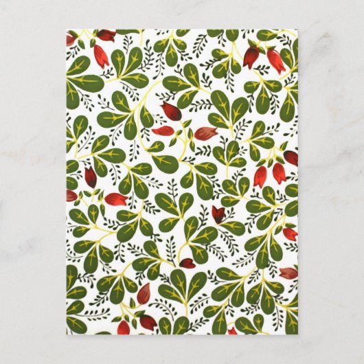 Cute Red  Floral Pattern Briefkaart (Voorkant)