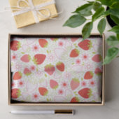 Cute Red Floral Strawberry Pattern Tissuepapier (Geschenk)
