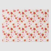 Cute Red Floral Strawberry Pattern Tissuepapier (Voorkant)