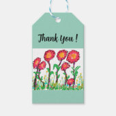 Cute Red Flowers Cadeaulabel (Voorkant)