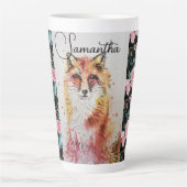 Cute Red Fox Animal Rozen Waterverf Latte Mok (Voorkant)