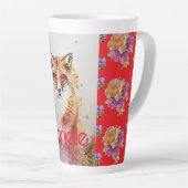 Cute Red Fox Animal Rozen Waterverf Latte Mok (Rechterhoek)