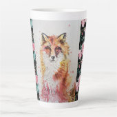 Cute Red Fox Animal Rozen Waterverf Latte Mok (Voorkant)