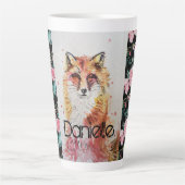 Cute Red Fox Animal Rozen Waterverf Latte Mok (Voorkant)