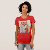 Cute Red Fox Animal Waterverf art. T Shirt (Voorkant volledig)