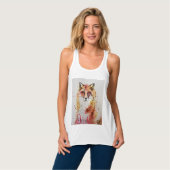 Cute Red Fox Animal Waterverf art Woodland Tanktop (Volledige Voorkant)