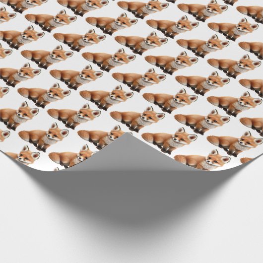 Cute Red Fox Cadeaupapier (Hoek)