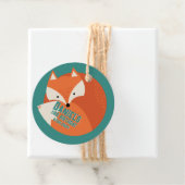 Cute Red Fox Cartoon Animals Kind Bedankjes Labels (In situ)