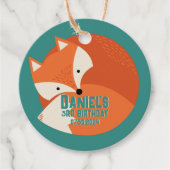 Cute Red Fox Cartoon Animals Kind Bedankjes Labels (Voorkant)