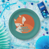 Cute Red Fox Cartoon Animals Kind Papieren Bordje (Feest)