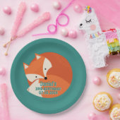 Cute Red Fox Cartoon Animals Kind Papieren Bordje (Feest)