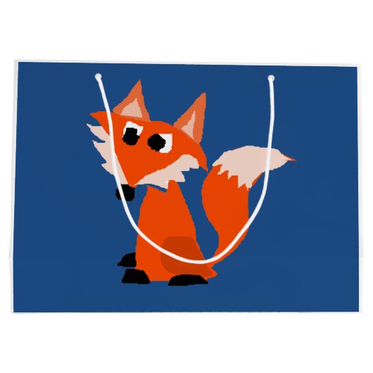 Cute Red Fox Cartoon Large Cadeautasje (Achterkant)