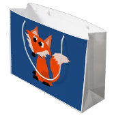 Cute Red Fox Cartoon Large Cadeautasje (Achterkant Gekanteld)