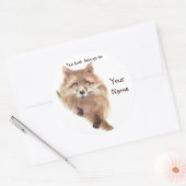 Cute Red Fox, dit boek hoort bij Bookplate Ronde Sticker (Envelop)