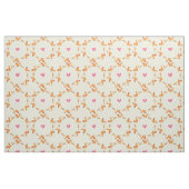 Cute Red Fox en Hearts Wreattern Stof (Fat Quarter)