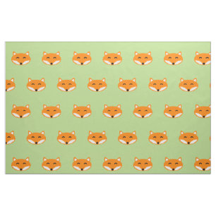 Cute red fox fabric   Textiel met bosdieren Stof