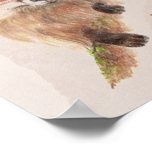 Cute Red Fox Funny voor Foxs Sake Quote Poster (Hoek)