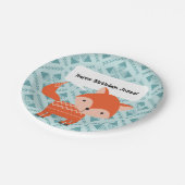 Cute Red Fox gepersonaliseerde Party Borden Papieren Bordje (Gekanteld)