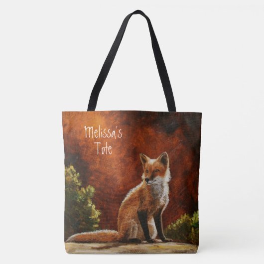 Cute Red Fox in de Canvas tas van de zon (Voorkant)