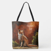 Cute Red Fox in de Canvas tas van de zon (Achterkant)