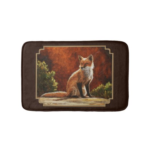 Cute Red Fox in de zon Badmat (Voorkant)