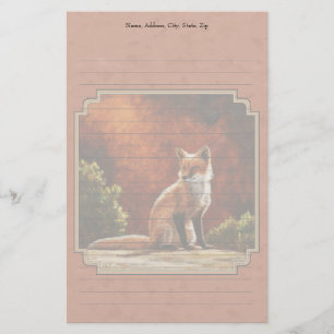 Cute Red Fox in de zon Briefpapier