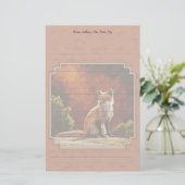 Cute Red Fox in de zon Briefpapier (Staand voorkant)