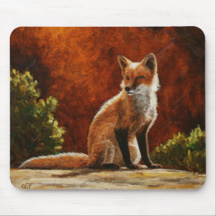 Cute Red Fox in de zon Muismat