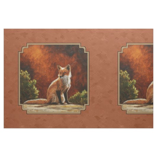 Cute Red Fox in de zon Stof (Fat Quarter)