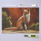 Cute Red Fox in de zon Tissuepapier (Craft)