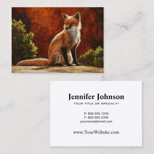Cute Red Fox in de zon Visitekaartje (Voorkant / Achterkant)