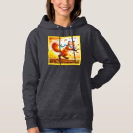 Cute Red Fox in Herfst Season Painting. Bestel nu Hoodie