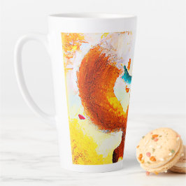 Cute Red Fox in Herfst Season Painting. Bestel nu Latte Mok
