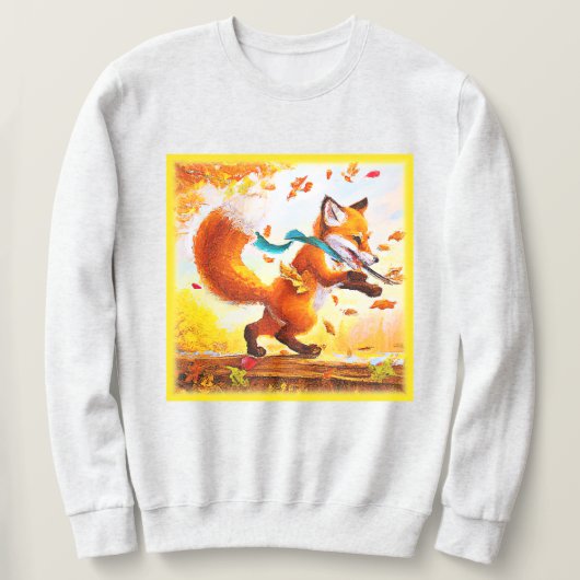 Cute Red Fox in Herfst Season Painting. Bestel nu Trui (Design voorkant)