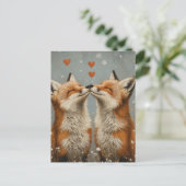 Cute Red Fox in Love Briefkaart (Staand voorkant)