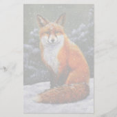 Cute Red Fox in Winter Snow Briefpapier (Voorkant)