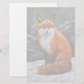Cute Red Fox in Winter Snow Briefpapier (Voorkant / Achterkant)