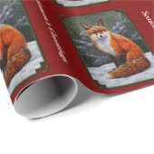 Cute Red Fox in Winter Snow Cadeaupapier (Rol Hoek)