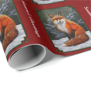 Cute Red Fox in Winter Snow Cadeaupapier