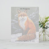 Cute Red Fox in Winter Snow Gepersonaliseerd Briefhoofd (Staand voorkant)