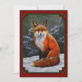 Cute Red Fox in Winter Snow Kaart (Voorkant)