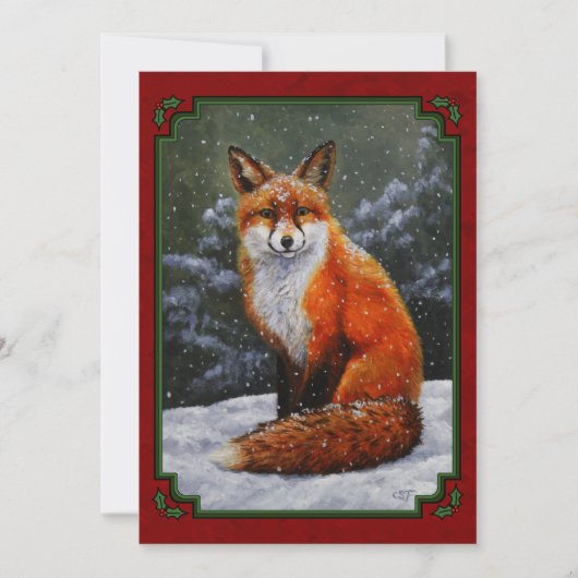 Cute Red Fox in Winter Snow Kaart (Voorkant)