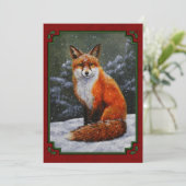 Cute Red Fox in Winter Snow Kaart (Staand voorkant)
