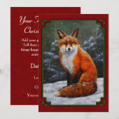 Cute Red Fox in Winter Snow Kaart (Voorkant / Achterkant)