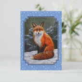 Cute Red Fox in Winter Snow Kaart (Staand voorkant)