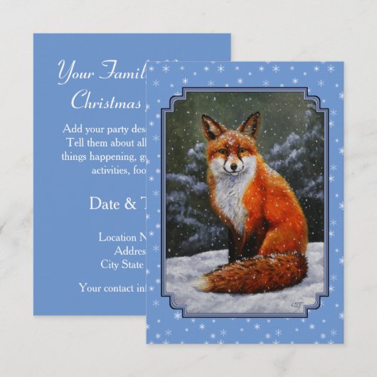 Cute Red Fox in Winter Snow Kaart (Voorkant / Achterkant)