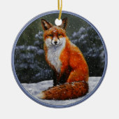 Cute Red Fox in Winter Snow Keramisch Ornament (Voorkant)