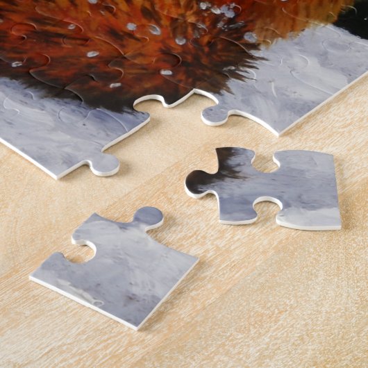 Cute Red Fox in Winter Snow Legpuzzel (Zijkant)