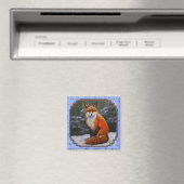 Cute Red Fox in Winter Snow Magneet (Insitu (Vaatwasser))