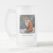 Cute Red Fox in Winter Snow Matglas Bierpul (Links)